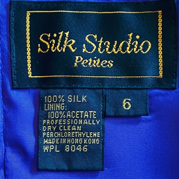 NWT 80’s 90’s Vintage Strapless Blue SILK Cocktail Dress Sz 6 - Picture 16 of 16